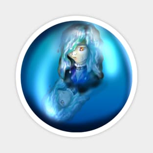 Drowned ghost girl in a crystal ball Magnet